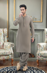 SLATE GREY BLENDED KAMEEZ SHALWAR