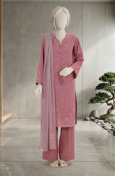 EMBROIDERED CAMBRIC 3PCS UNSTITCHED