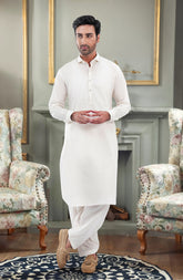 CREAM 100% COTTON KAMEEZ SHALWAR