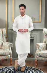 CREAM 100% COTTON KAMEEZ SHALWAR