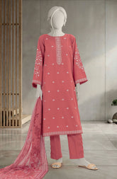 EMBROIDERED CAMBRIC 3PCS UNSTITCHED