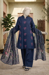 EMBROIDERED CAMBRIC 3PCS UNSTITCHED