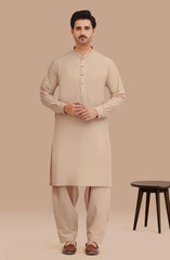NATURAL-BEIGE BLENDED KAMEEZ SHALWAR