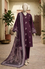 EMBROIDERED CAMBRIC 3PCS UNSTITCHED
