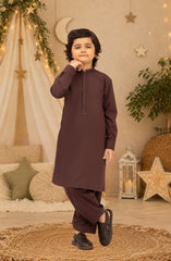 BURGUNDY EMBROIDERED BLENDED KAMEEZ SHALWAR