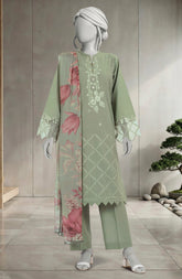 EMBROIDERED CAMBRIC 3PCS UNSTITCHED