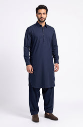 NAVY BLENDED KAMEEZ SHALWAR