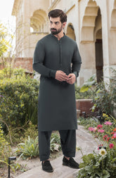DARK GREEN 100% COTTON KAMEEZ SHALWAR