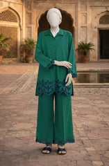 EMBROIDERED CAMBRIC STITCHED 2 PIECE