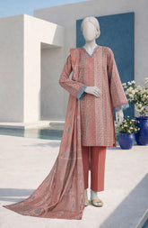 PRINTED TEXTURED LAWN 3PCS UNSTITCHED