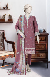 EMBROIDERED PRINTED LAWN STITCHED 3 PIECE