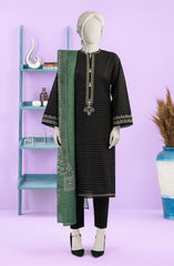 EMBROIDERED ZARI TAR STITCHED 3 PIECE