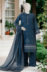 PRINTED ZARI TAR LAWN STITCHED 3 PIECE