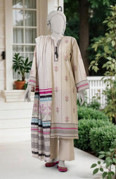 PRINTED ZARI TAR LAWN STITCHED 3 PIECE