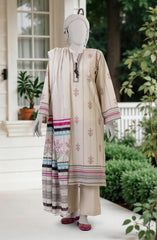 PRINTED ZARI TAR LAWN STITCHED 3 PIECE