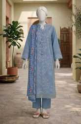 EMBROIDERED CAMBRIC 3PCS UNSTITCHED