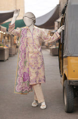 EMBROIDERED PRINTED LAWN STITCHED 3 PIECE