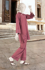 EMBROIDERED CAMBRIC STITCHED 2 PIECE