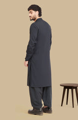 BLUEISH-GREY BLENDED EMBROIDERED KAMEEZ SHALWAR