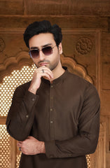 CHOCOLATE BROWN BLENDED KAMEEZ SHALWAR