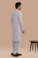 SMOKE-GREY BLENDED KAMEEZ SHALWAR