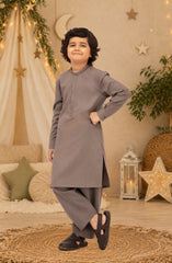 TEA-PINK EMBROIDERED BLENDED KAMEEZ SHALWAR