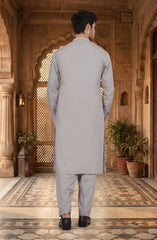 FEATHER-GREY BLENDED KAMEEZ SHALWAR