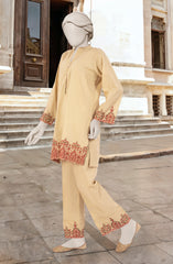 EMBROIDERED CAMBRIC STITCHED 2 PIECE