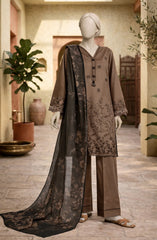 EMBROIDERED CAMBRIC 3PCS UNSTITCHED