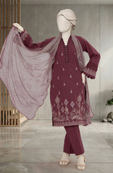 EMBROIDERED CAMBRIC 3PCS UNSTITCHED