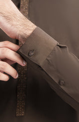 BROWN EMBROIDERED BLENDED KAMEEZ SHALWAR