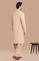 NATURAL-BEIGE BLENDED KAMEEZ SHALWAR