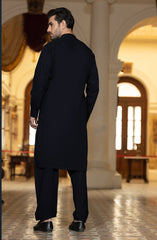 BOTTLE-GREEN BLENDED EMBROIDERED KAMEEZ SHALWAR