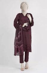 EMBROIDERED CAMBRIC STITCHED 3 PIECE