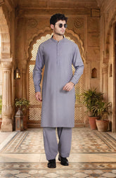STONE-BLUE BLENDED KAMEEZ SHALWAR