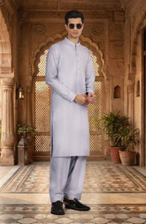 CLOUD-GREY BLENDED KAMEEZ SHALWAR