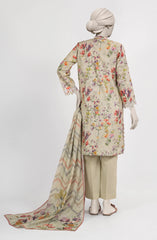 EMBROIDERED PRINTED LAWN STITCHED 3 PIECE