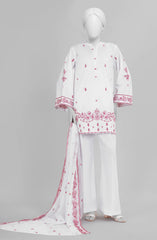 EMBROIDERED CAMBRIC STITCHED 3 PIECE