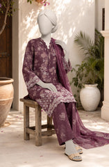 EMBROIDERED PRINTED CAMBRIC STITCHED 3 PIECE