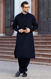 NAVY 100% COTTON KAMEEZ SHALWAR