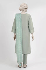 EMBROIDERED CAMBRIC STITCHED 3 PIECE
