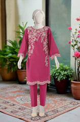 EMBROIDERED CAMBRIC STITCHED 2 PIECE