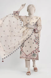 EMBROIDERED CAMBRIC STITCHED 3 PIECE