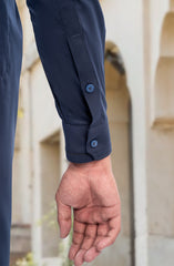 NAVY BLENDED KAMEEZ SHALWAR