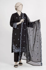 EMBROIDERED CAMBRIC STITCHED 3 PIECE