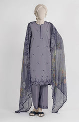 EMBROIDERED CAMBRIC STITCHED 3 PIECE