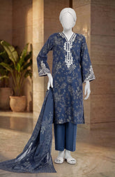 EMBROIDERED PRINTED CAMBRIC STITCHED 3 PIECE