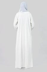 WHITE SHIMMER ABAYA