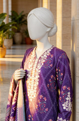 EMBROIDERED PRINTED LAWN STITCHED 3 PIECE