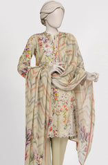 EMBROIDERED PRINTED LAWN STITCHED 3 PIECE